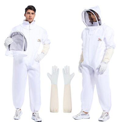 Traje de apicultor XL, antipicadura, con velo ventilado y guantes