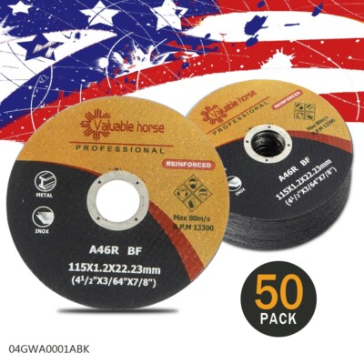 50 Pack 4.5 inch Cutoff Wheels 4.5 Cutting Discs Stainless Steel Metal