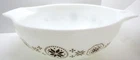 Vintage Pyrex Cinderella Bowl #444 Town and Country Large 4 Qt Bowl White Brown