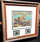 Mark Susinno 2007 Texas Freshwater Stamp Print With 2 Stamps - Brand New Frame