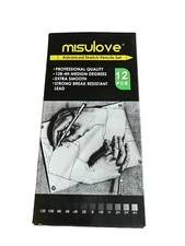 Misulove Advanced Sketch Pencils Set Professional 12 Pieces Extra Smooth NIB