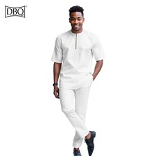 African Men's Clothes 2 Pieces Full Sleeve Shirt and Pants Set Tracksuit Outfits