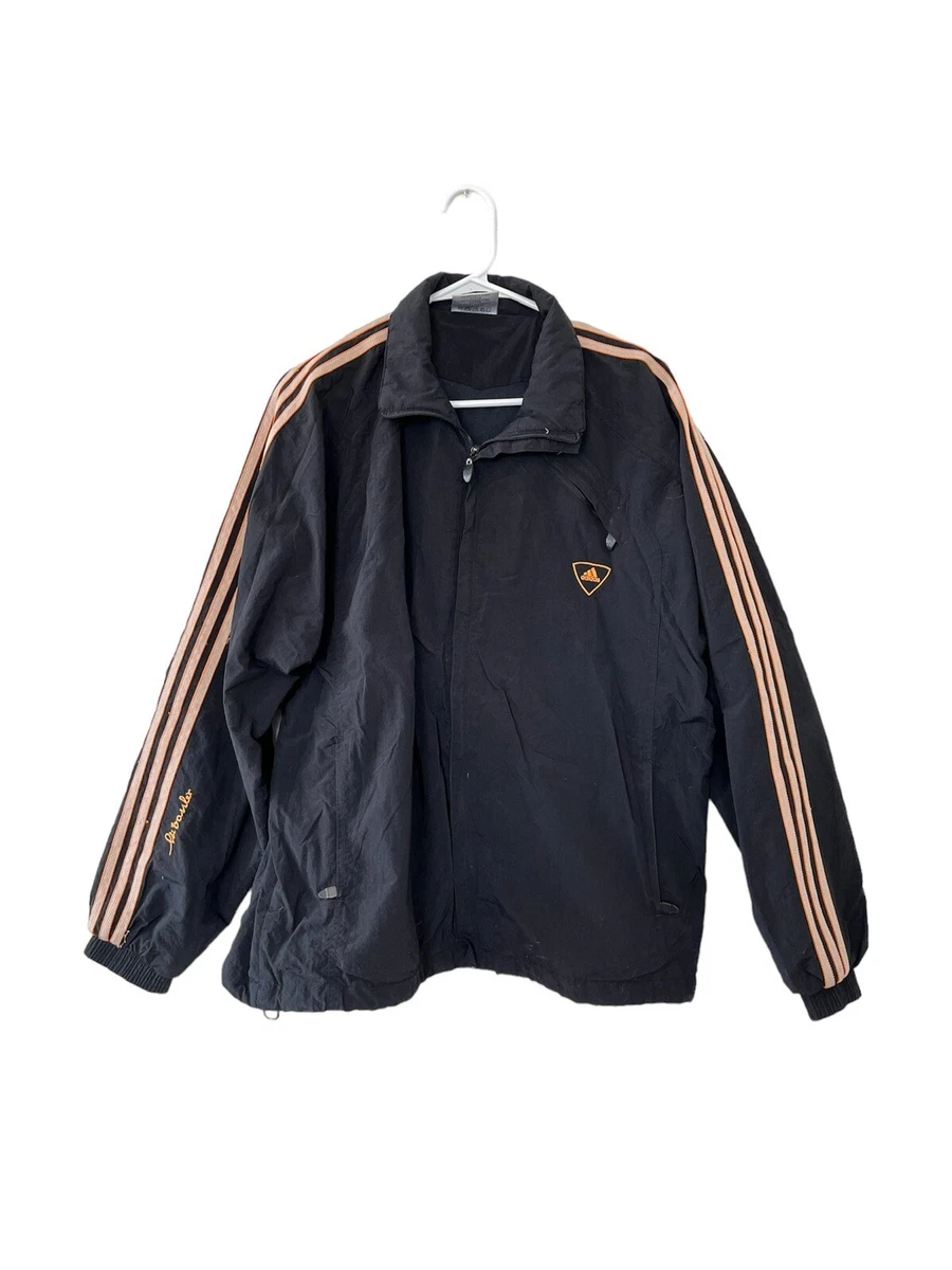 Vintage Adidas Adi Dassler Jacket Black and Orange Size Large eBay