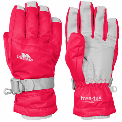 Trespass Simms Padded Skigloves Jungen Mädchen Ski Snowboard Winter Handschuhe - Rot