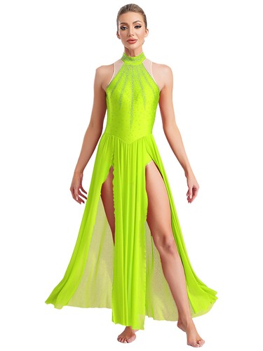 Womens Adult Lyrical Dress Ballet Ballroom Dance Costume Latin Skating Dancewear - Picture 60 of 85