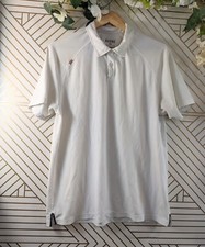 Rhone Polo Shirt Men's Lightweight Performance Comfort Short Sleeve White L READ