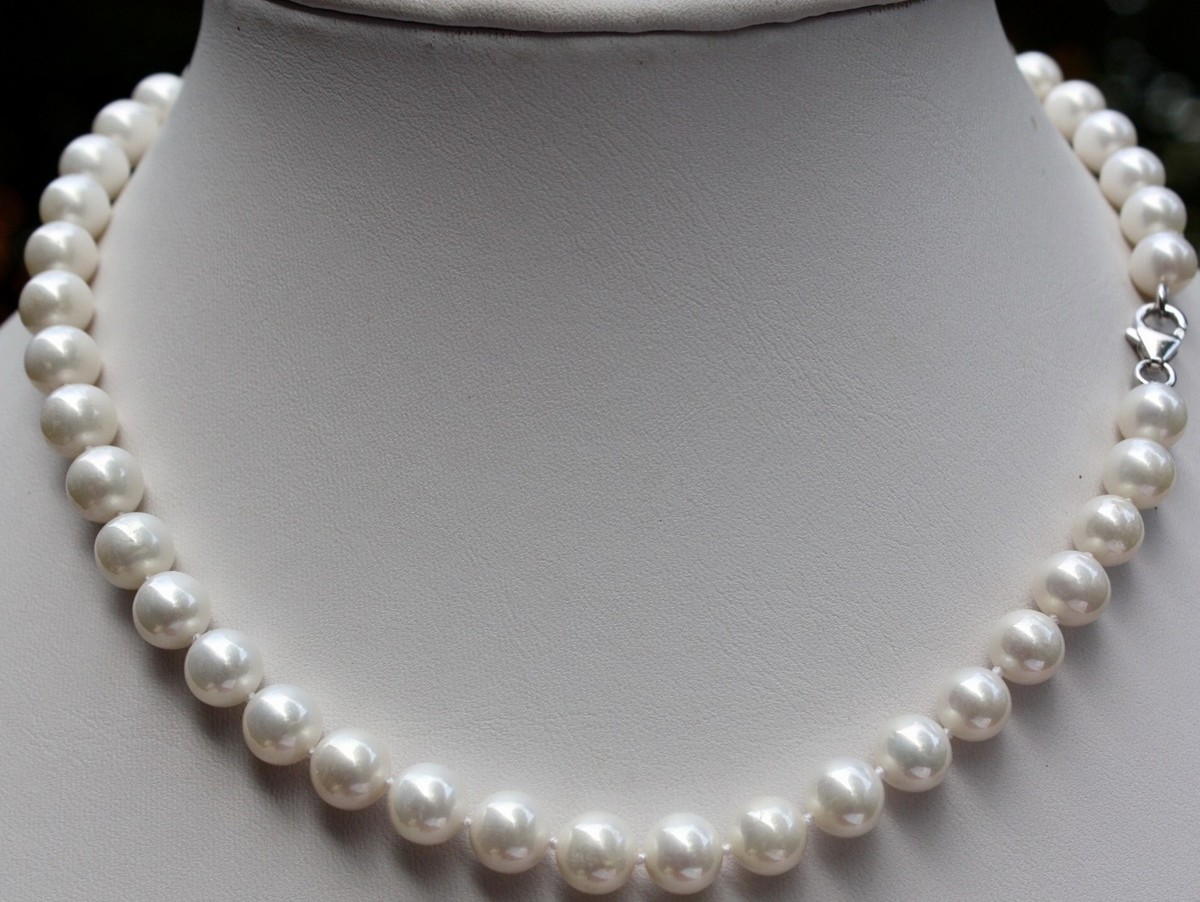 Collier En Perles D'eau Douce Véritable - Longueur 45cm, Perles 8-9mm - Neuf Sans Emballage