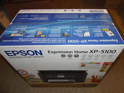 New Sealed Epson Expression Home XP-5100 Wireless All-In-One Printer - Black