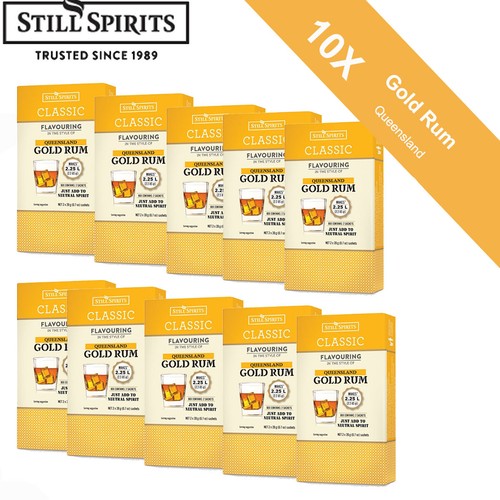 10 x Still Spirits Classic Queensland Gold Rum Essences 2 Sachets Makes