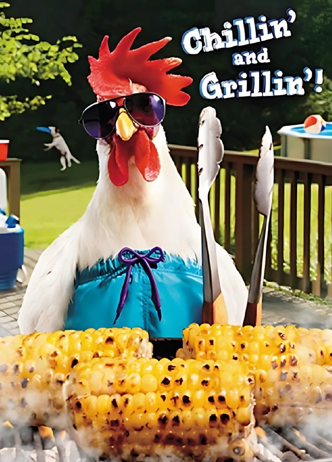Avanti Chillin' & Grillin'! Chicken Father's Day Greeting Card Photo Cards