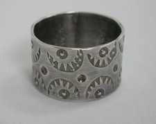 Sterling Silver Band Ring, Artisan Handmade Metalwork Jewelry, One of a Kind