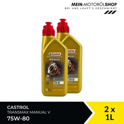 Aceite de transmisión Castrol Transmax Manual V 75W-80 API GL-4+ VW 2x1 litros = 2 litros