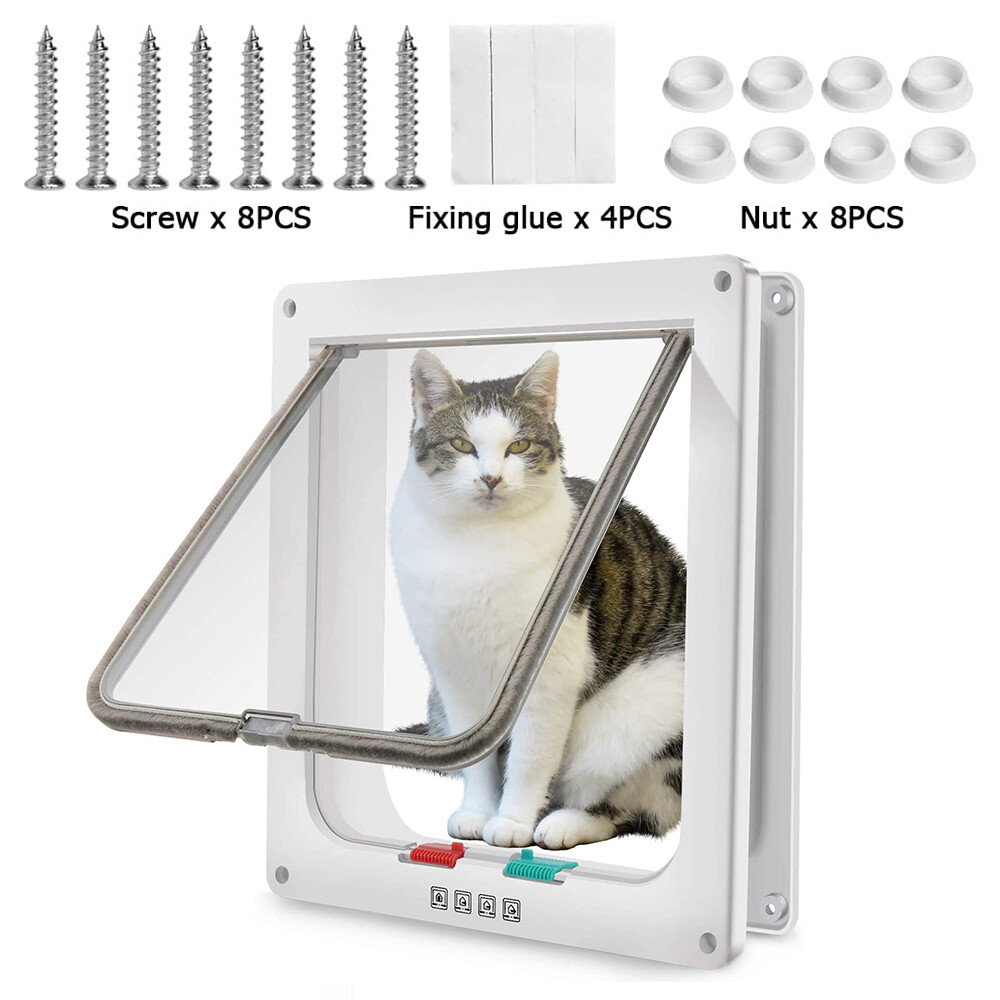 Pet door Locking Small Medium Large Dog Cat Flap Door Frame 4