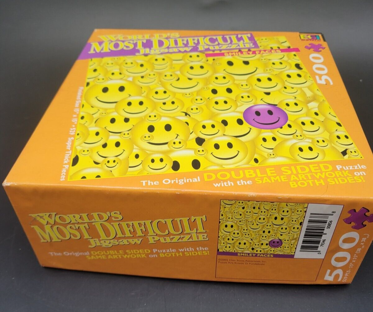World's Most Difficult Jigsaw Puzzle Smiley Happy Faces 500 pc