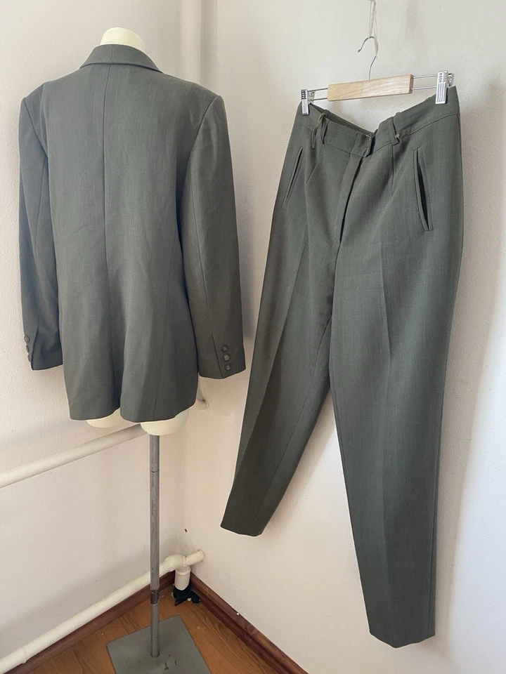 BIBA Ladies Suit Blazer Trousers Size 40(12) Khaki Smart K24 - Изображение 2 из 4