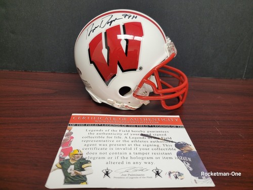 Ron Dayne Signed Wisconsin Badgers Mini Helmet - 1999 Heisman Winner - CoA