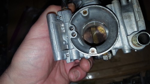 2004 2005 Yamaha YFM660 RAPTOR 660 left carburetor body OEM MIKUNI 5LPF 30 NICE! - Picture 8 of 17