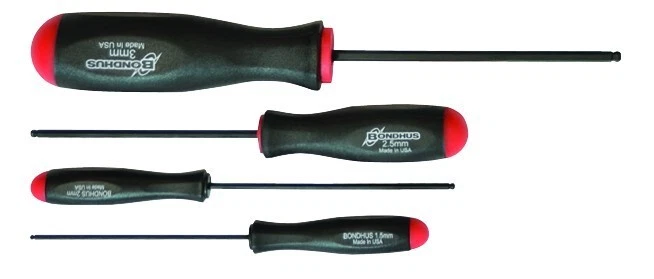 Bondhus 4pc Hex Screwdriver Set Ball End Precision Metric Sizes 1.5-3mm USA MADE - Image 2 of 2