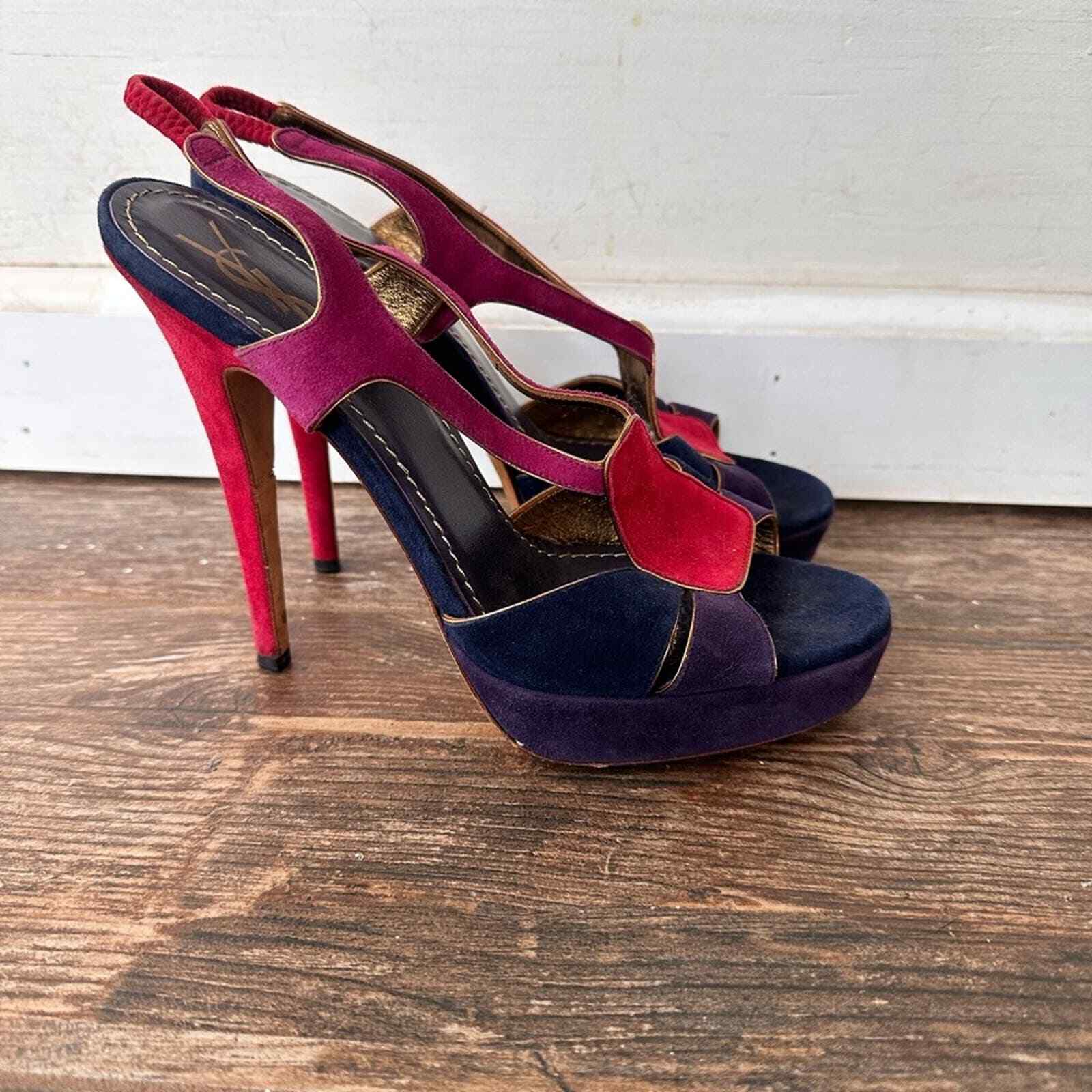 Sandalo multicolore con cinturini Yves Saint Laurent taglia 39