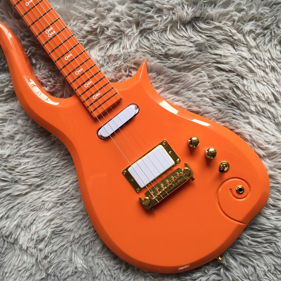Prince Cloud Electric Guitar Orange Body 6 String Maple Fingerboard