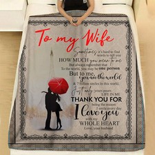 To My Wife Blanket from Husband, for Her Best Wife Birthday Gift Ideas for Xmas