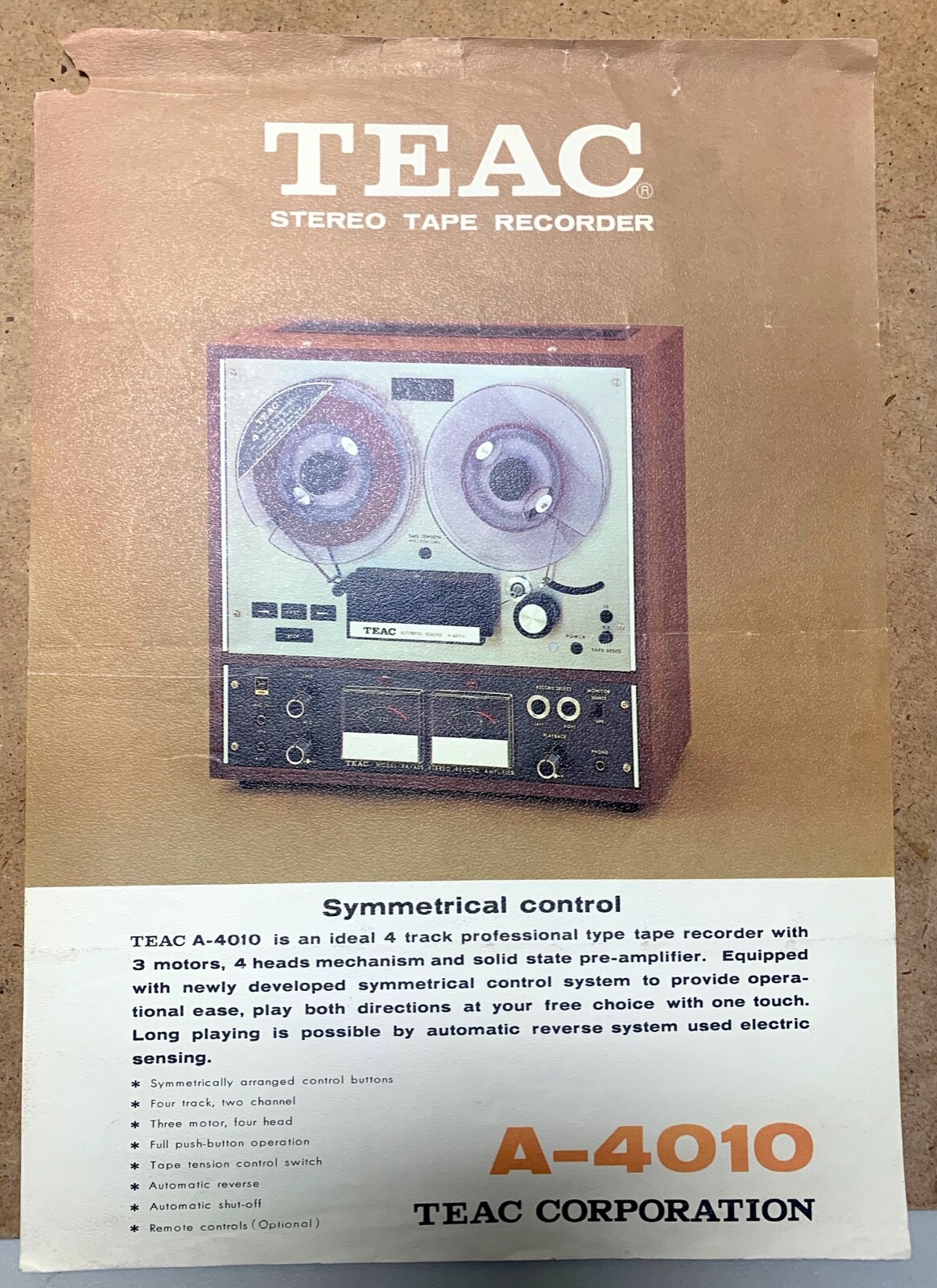 TEAC Stereo Tape Recorder A-4010 Advertising