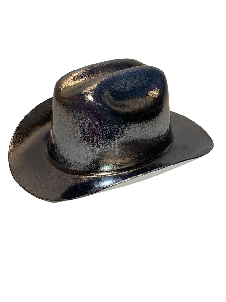 Sombrero duro Western Outlaw personalizado cromado sobre blanco Foto 2 de 4