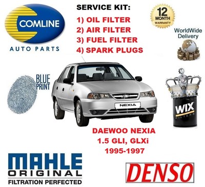 DAEWOO NEXIA 1.5 GLi GLXi OIL AIR FUEL FILTER + SPARK PLUGS SERVICE KIT