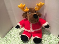 Gund Holiday Reindeer Plush Christmas Moose in Santa Suit RARE 24  