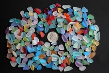 blue green red mixed sea beach glass small 200 piece lot bulk 8-12mm jewelry use