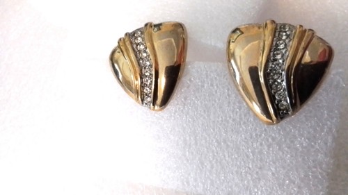 Vintage Angel Jewelry Co rhinestone clip on earrings signed ANGEL - Picture 8 of 10