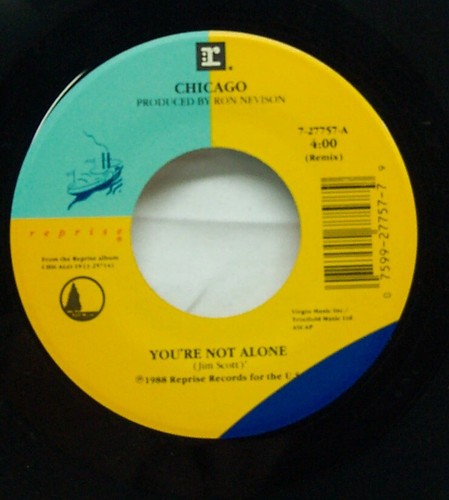 Vintage CHICAGO It's Alright / You're Not Alone 45 RPM EP RECORD 1988 - Picture 5 of 5