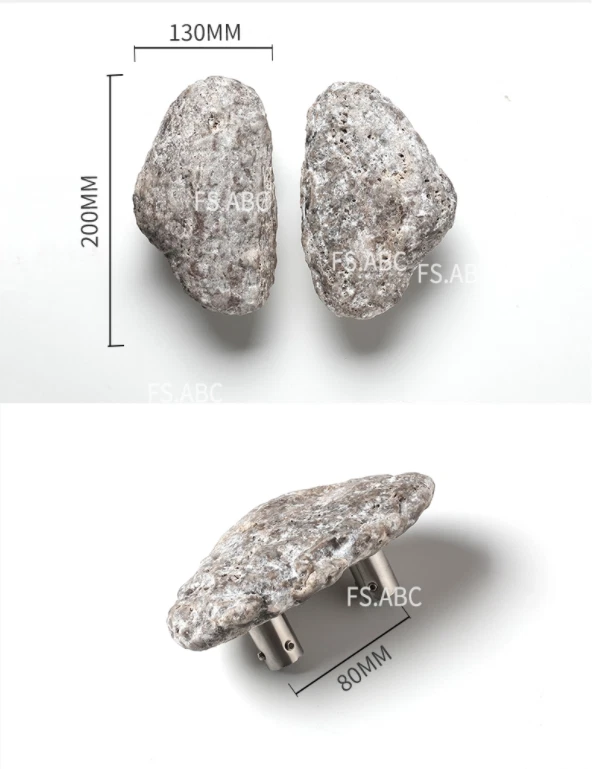 2 piezas manijas de puerta de travertino Galxay de plata natural decorativas vintage Foto 4 de 4