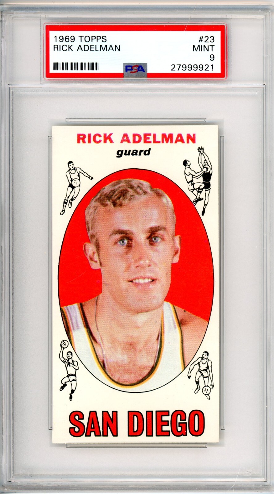 1969	Topps	Rick	Adelman	#23	PSA 9 San Diego