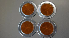 Arrow 219 SAE-A Yellow Reflector NEW STOCK metal chrome ring trim Amber Round 5"