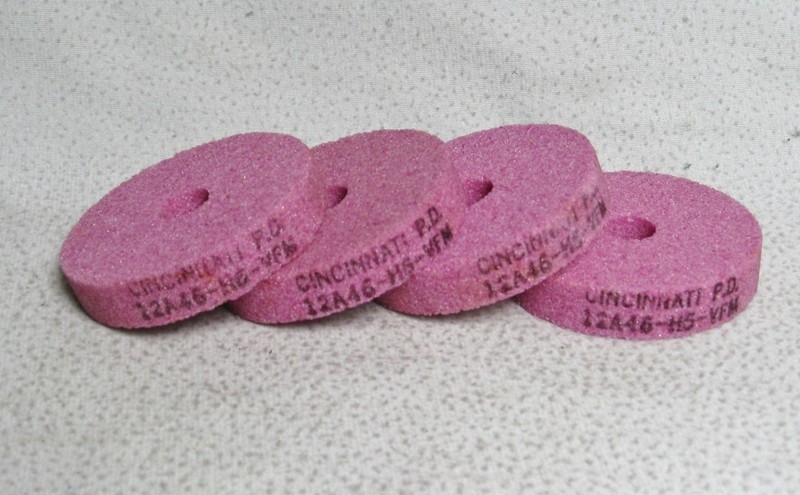 (0972B)  (4) CINCINNATI Grinding Wheels  1/2" x 2-1/2" x 1/2", .5" x 2.5" x .5"