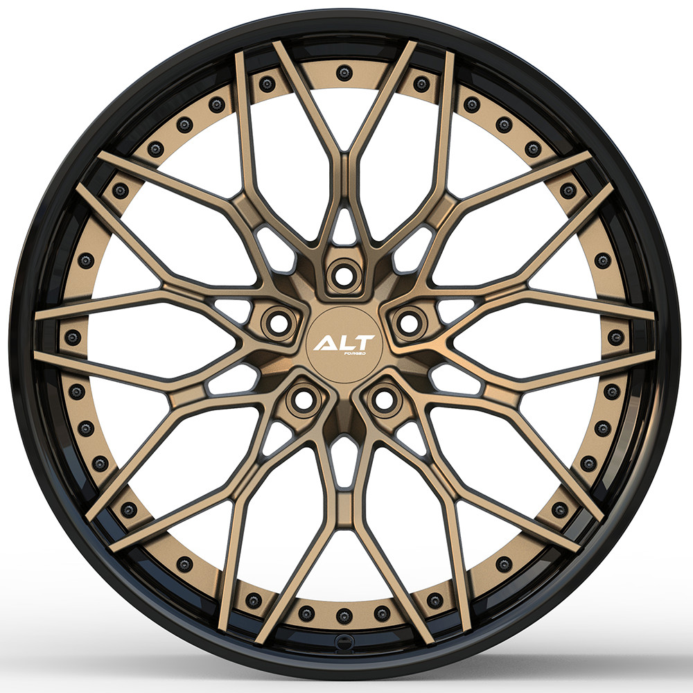 20"/20" ALT DL28 Black w/ Satin Bronze Center 2-Piece Wheels for Audi R8 Gen 1