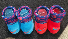 Nike Newborn Infant Booties Crib Shoes Socks 0-6 Mos. Blue Orange Camo New