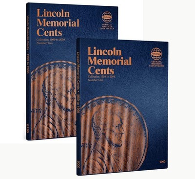 Whitman US Lincoln Memorial Cent Coin Folder Two Volume Set 1959   20089000 a...