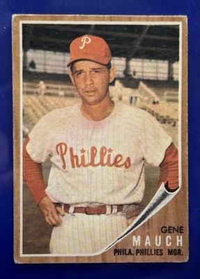 1962 Topps Gene Mauch Philadelphia Phillies #374