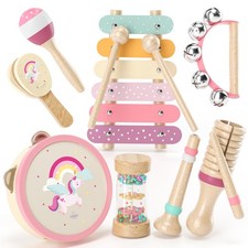 Baby Musical Instruments for Toddlers 1-3, Montessori Wooden Toys for 1 Year ...