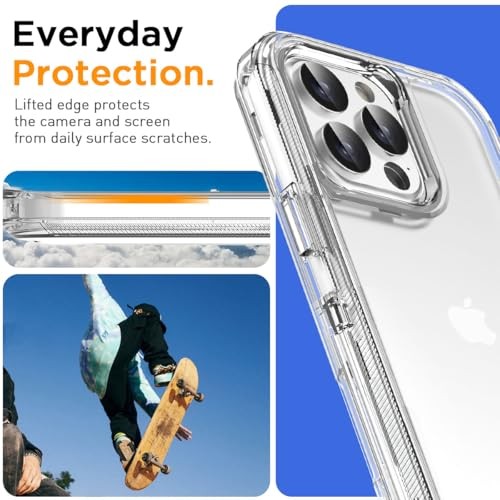 Für iPhone 14 Pro Hülle 3 in 1 Robuster Fallschutz iPhone 14 Pro Klar - Bild 5 von 8