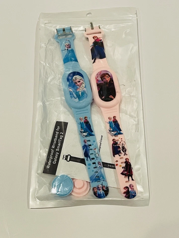 ¡Nuevo! Juego de (2) Pulsera Pulsera Etiqueta Inteligente Disney Frozen Elsa & Anna Silicona Foto 3 de 3