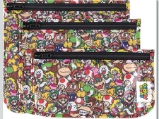 Bumkins - Set of 2 Super Mario Bros Bags Nintendo Licensed Zip Pouch Luigi Kupa