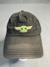 Disney Star Wars Grogu Baby Yoda Black Baseball Strapback Hat Adult Size