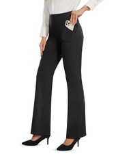 High Waisted Flare Work Pants for Women, Tummy Control Bootcut with 4 Pockets
