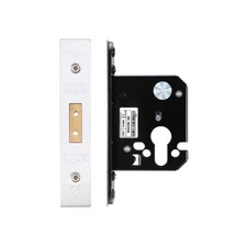 Zoo Architectural Euro Profile Deadlock 64mm 2.5 Inch Satin Stainless ZUKD64EPSS
