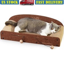 Extra Large Cat Scratch Bed Lounger Two Reversible Scratchers Indoor Play Nap US