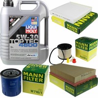 Mann Inspektionspaket 5L Liqui Moly Top Tec 5W-30 FüR CitroëN Berlingo 2.0 Hdi