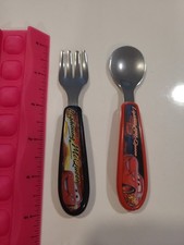 Lightning McQueen 3 Pc Utensil Set Learning Curve Brands Fork  Spoon Set Disney